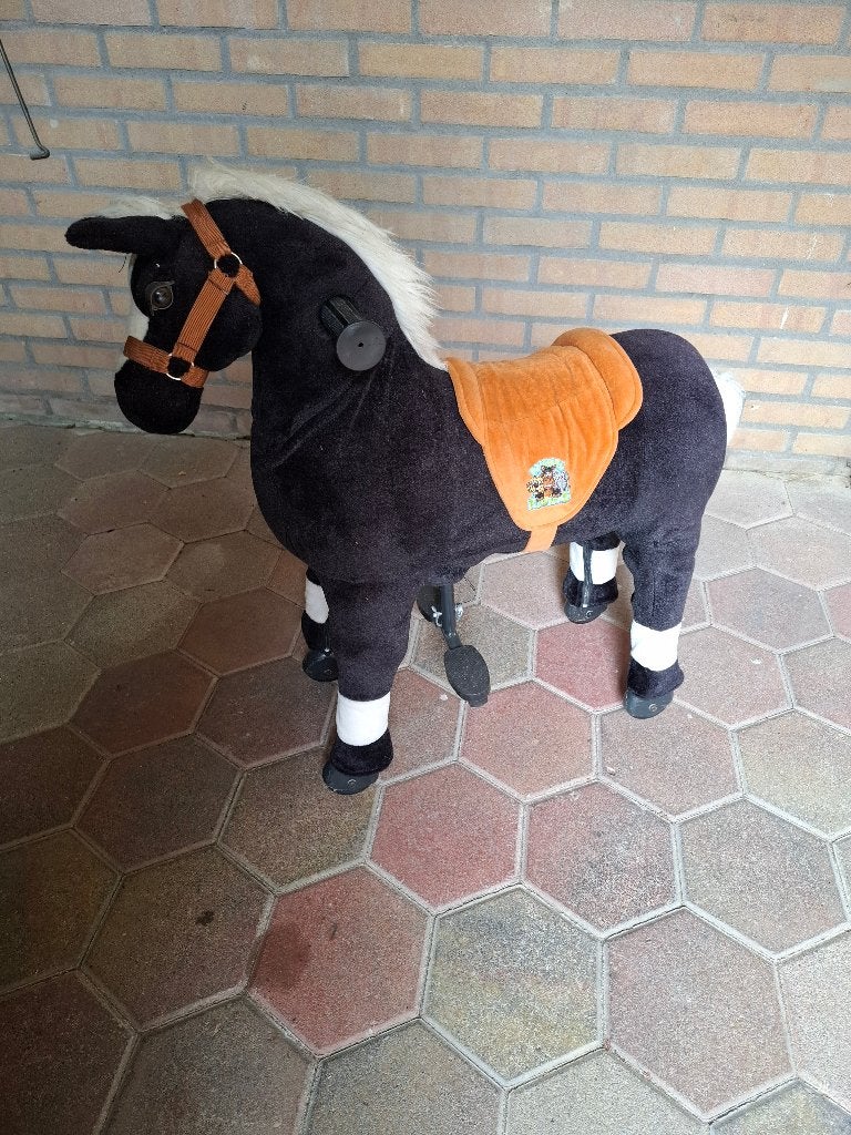 Rijdend speelgoed paard zwart, Ophalen of Verzenden, Gebruikt