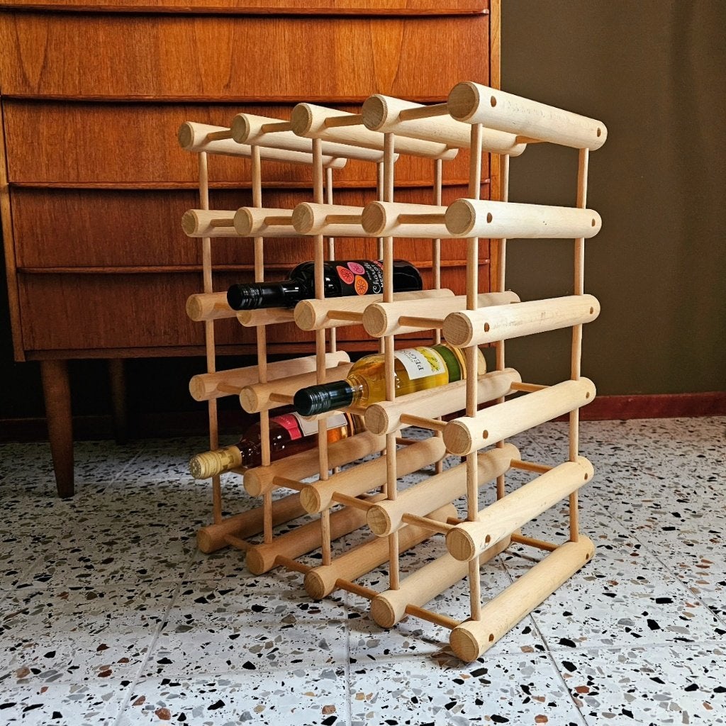 Richard Nissen Langaa vintage Deens design groot wijnrek, Ophalen of Verzenden, Zo goed als nieuw, 75 cm of meer, Hout