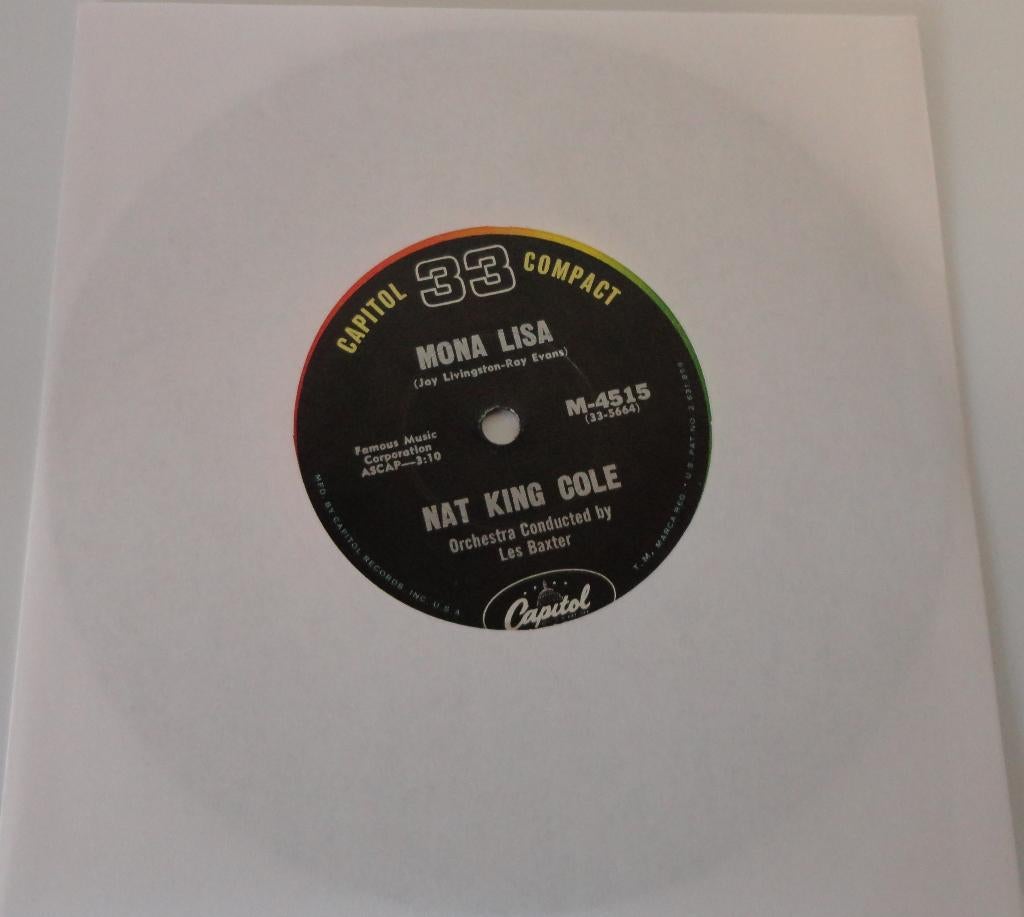 Nat King Cole > Mona Lisa, Gebruikt, 7 inch, Single, Ophalen of Verzenden