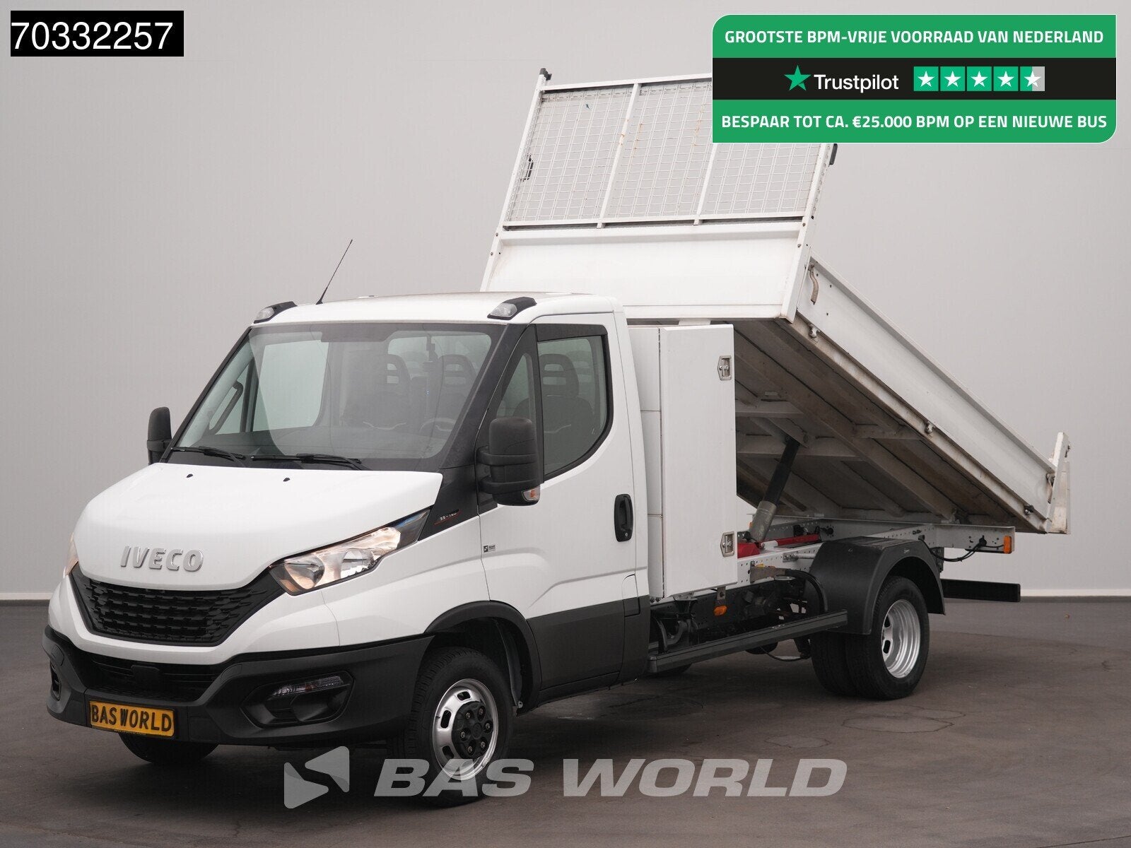 Iveco Daily 35C16 3.0L 160PK Kipper met Kist Navi Camera 3.5, Auto's, Stof, Gebruikt, Euro 6, Iveco