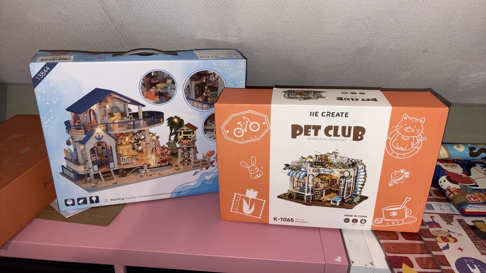DIY Miniatuur Huisjes Bouwpakket - Strandhuis & Dierenclub, Overige merken, Nieuw, Ophalen of Verzenden, Groter dan 1:32