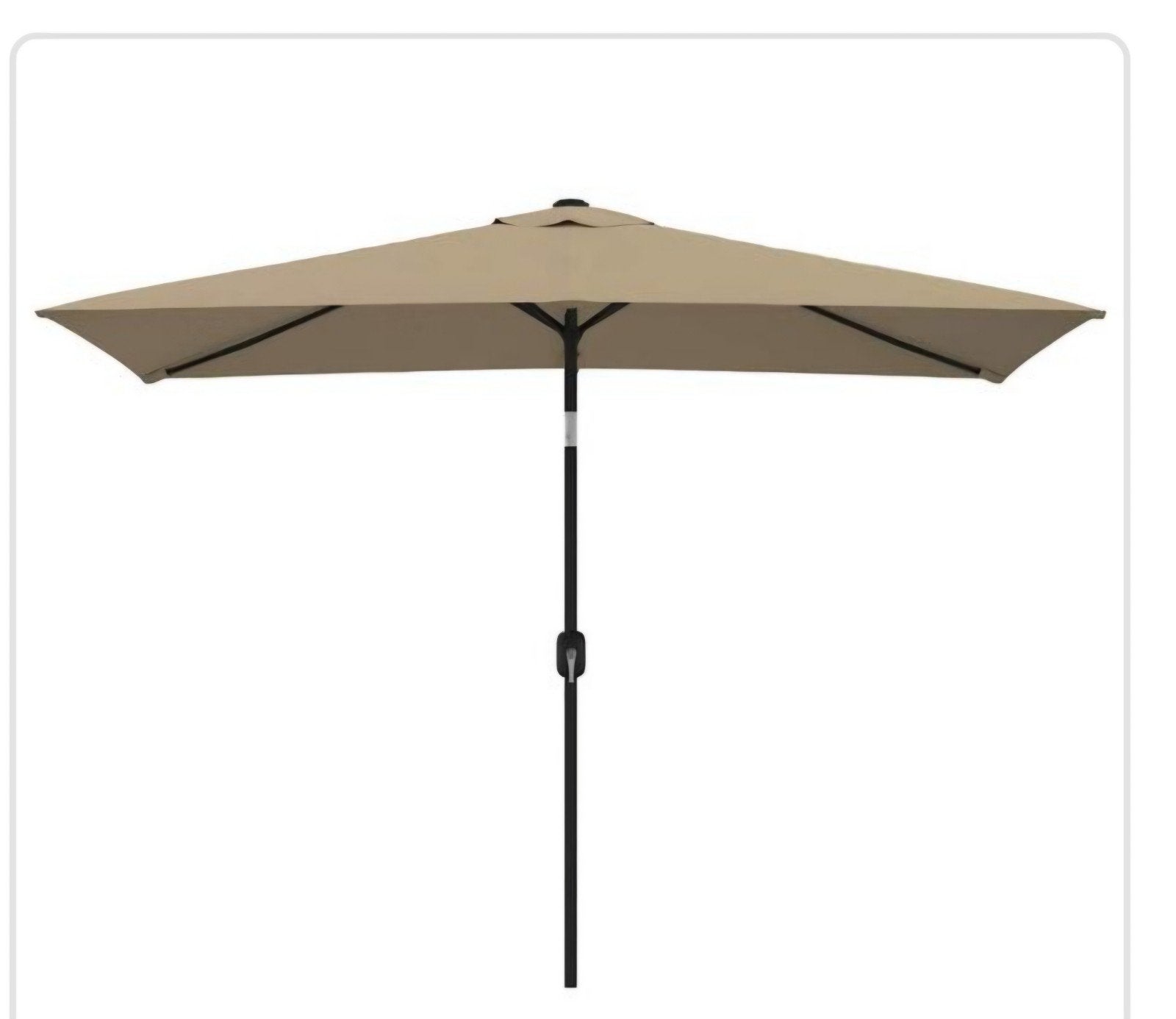 Taupe parasol 300x200 cm met hoes en parasolvoet, Tuin en Terras, Ophalen, Kantelbaar, 2 tot 3 meter, Zo goed als nieuw