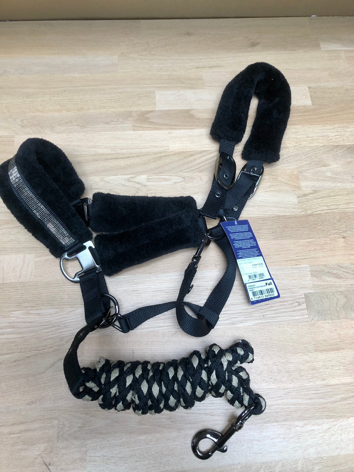 Halster en touw zwart met goud van Harry’s Horse mt FULL, Ophalen of Verzenden, Nieuw