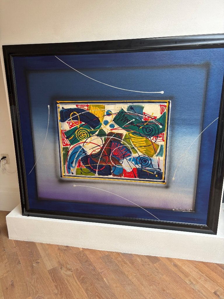 Mooi kleurrijk schilderij, Ophalen, Gesigneerd, Acrylverf, Abstract