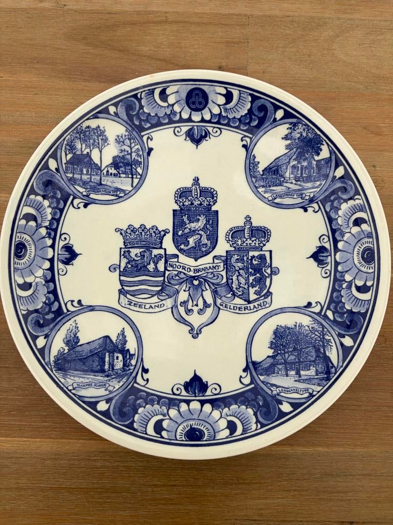 Delfts Blauw Wandbord - Wapens van de Provincies, Ophalen