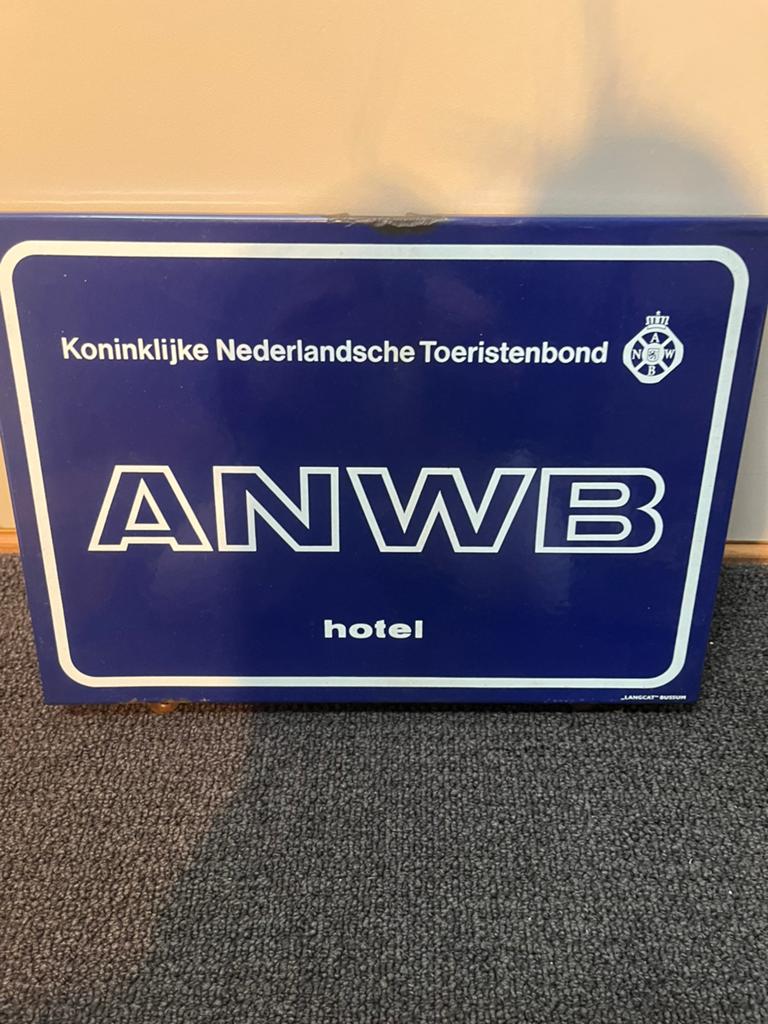 Vintage ANWB Hotel Emaille Bord - Koninklijke Toeristenbond, Antiek en Kunst, Antiek | Emaille, Ophalen of Verzenden