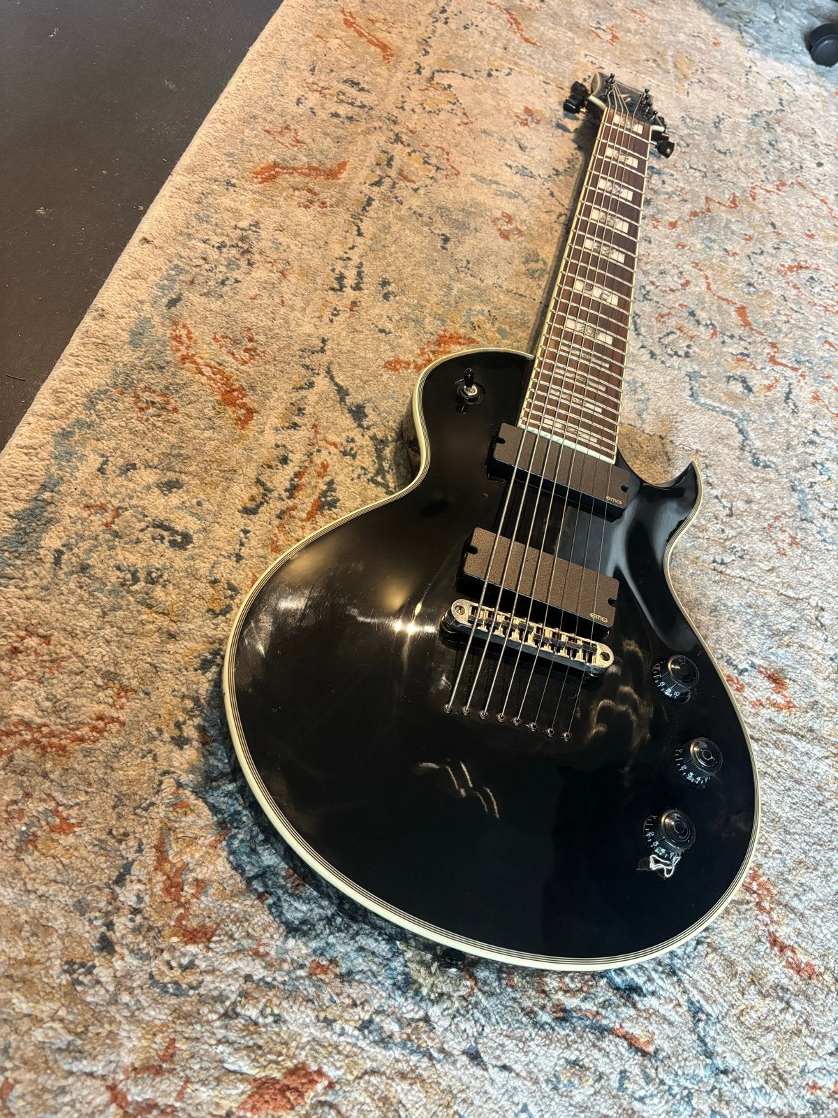 Ibanez ARZIR20 Iron Label EMG 81/60 Black 8 snaar, Ophalen of Verzenden, Gebruikt, Solid body, Ibanez