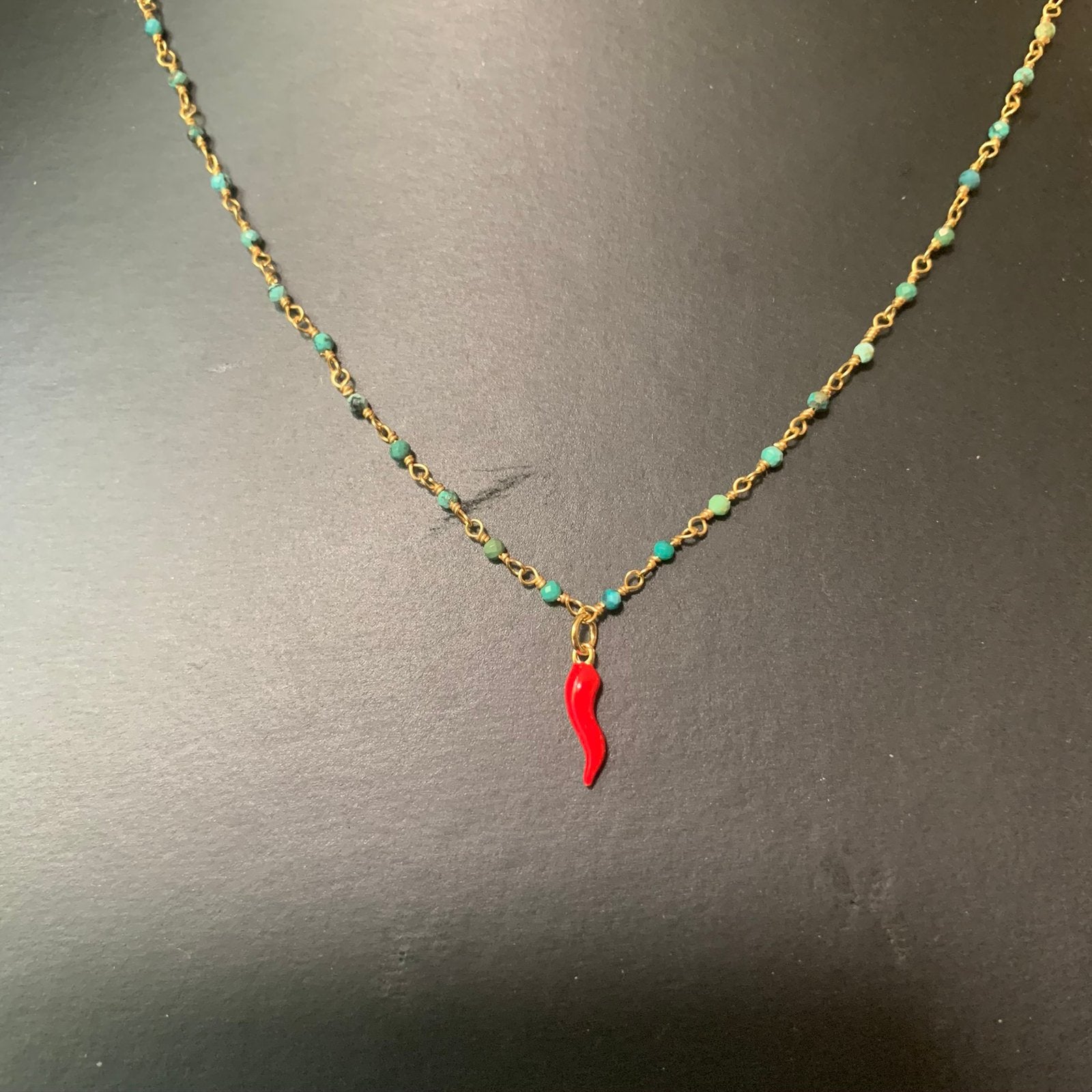 Turkoois turquoise zilver geluk beschermt intuïtie amulet, Blauw, Magnolia@me.com, Magnolia11, Nieuw