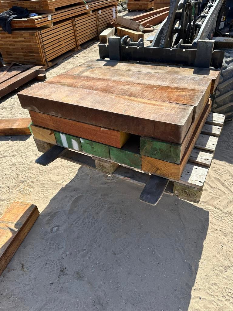 Okan hout 200x100 ruw, diverse lengtes (60-110cm), Ophalen, Nieuw, 50 mm of meer, Balk