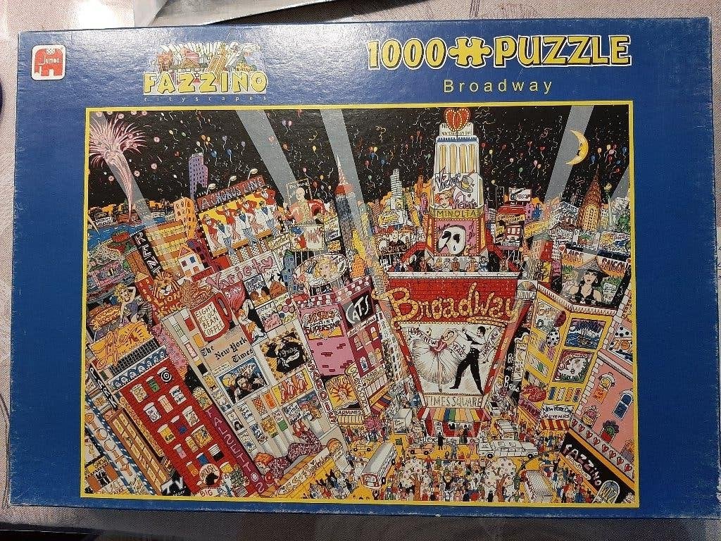 Jumbo puzzel Fazzino, broadway, 1000, Ophalen, 500 t/m 1500 stukjes, Gebruikt, Legpuzzel