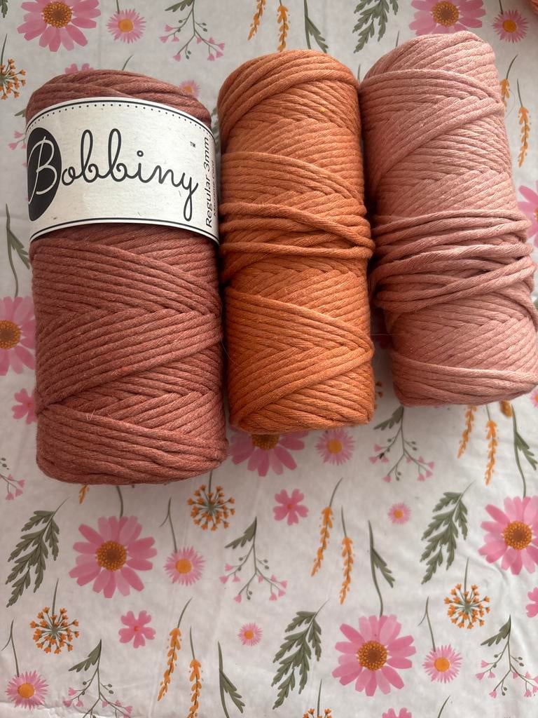 Bobbiny Junior 3mm Macrame Koord - Diverse kleuren, Textiel, Nieuw, Meerkleurig, Ophalen of Verzenden