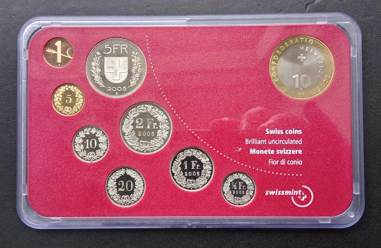 Zwitserland: muntenset stempelglans 2005, Postzegels en Munten, Ophalen of Verzenden, Overige landen, Setje