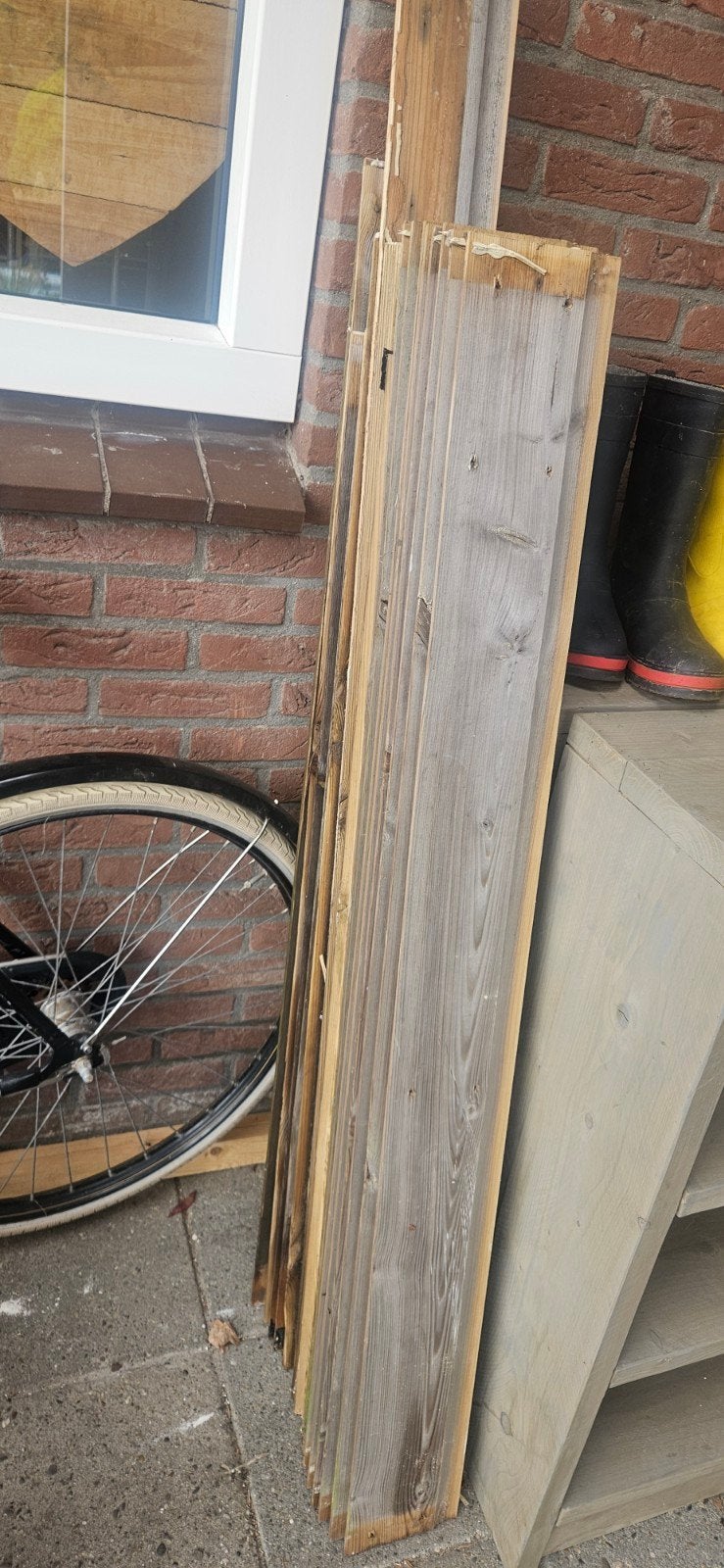 Gebruikte geimpregneerde houten planken - diverse lengtes, Doe-het-zelf en Verbouw, Hout en Planken, Gebruikt, 25 tot 50 mm, 250 tot 300 cm