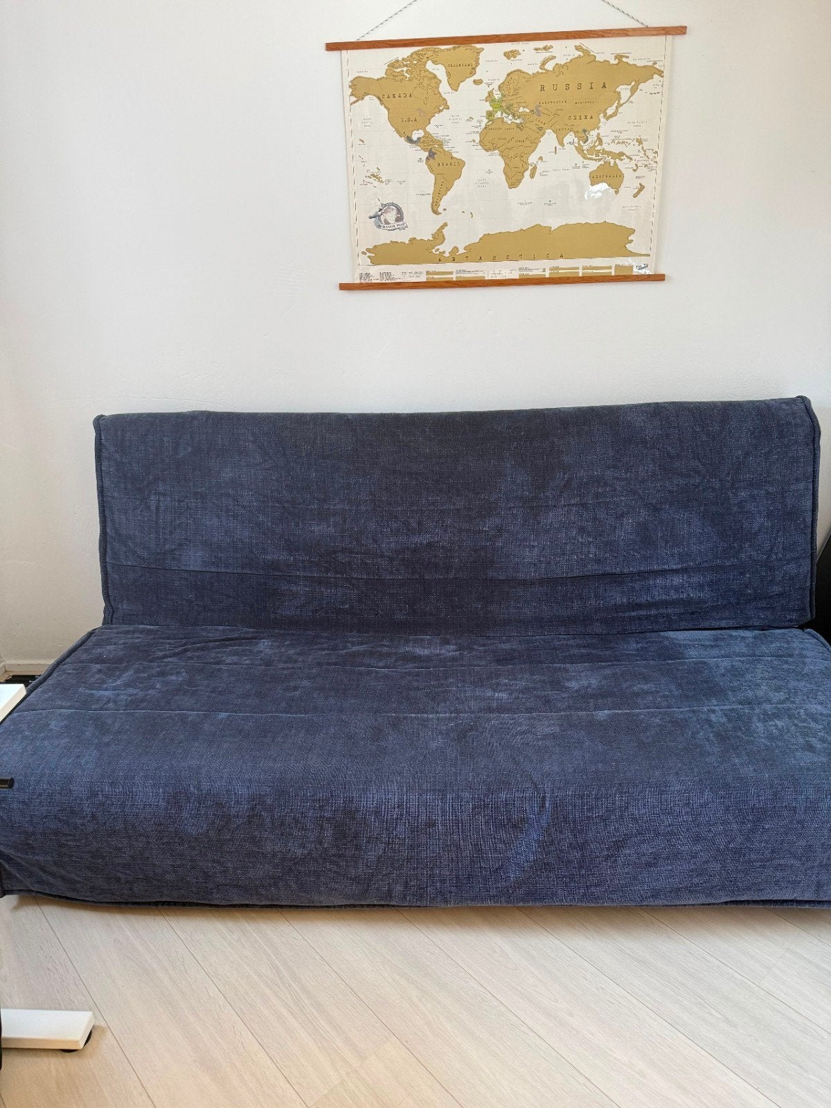 Sofa bed, Ophalen, 100 cm, Blauw, Tweepersoons