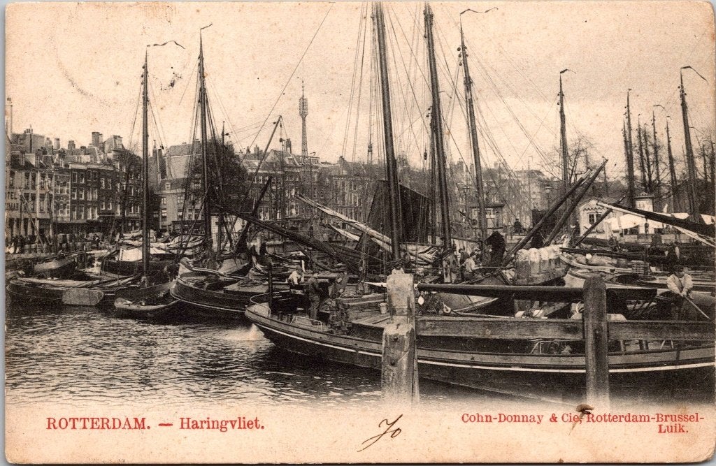 Rotterdam - 12 antieke ansichtkaarten Haringvliet VI, Verzenden, Voor 1920, Gelopen, Zuid-Holland