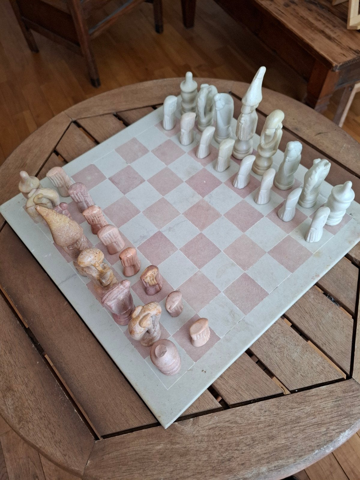 Prachtig decoratief schaakspel, Ophalen of Verzenden, Gebruikt