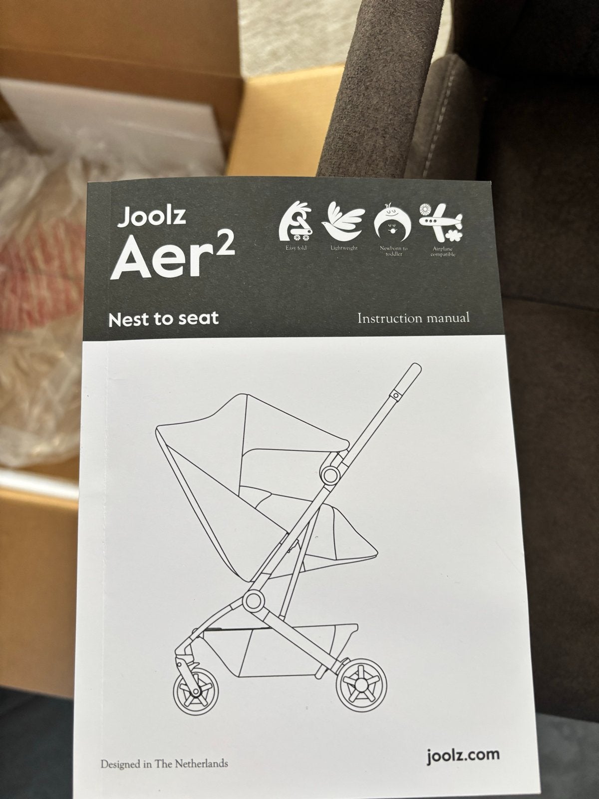 Joolz Aer 2 Nest-2-Seat - Zwart, Zo goed als nieuw, Met reiswieg, Ophalen, Kinderwagen