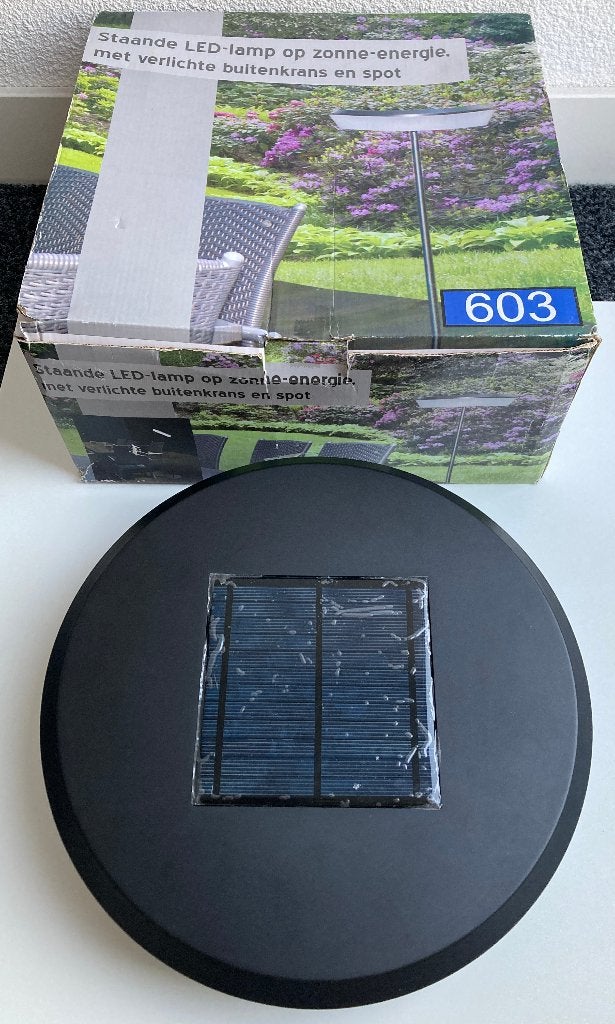Staande LED lamp/vloerlamp|AHG CPL2068, zonne energie, 1.25m, Ophalen, Zonne-energie, Kunststof, Minder dan 50 watt