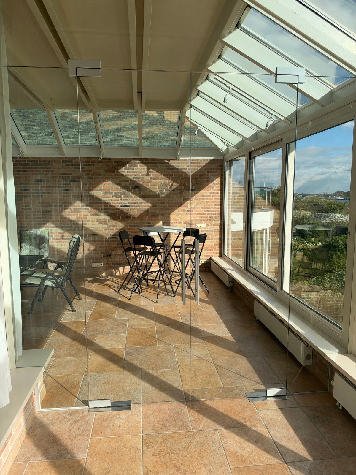 Dubbele glazen deur 80x250 cm met Dorma scharnieren, Gebruikt, 80 tot 100 cm, 215 cm of meer, Binnendeur