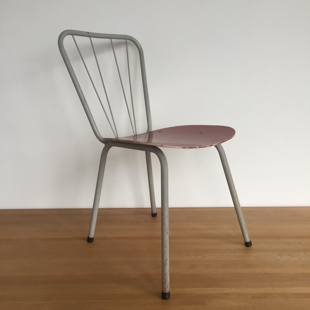 Jaren 50 60 metalen spijlen stoel Rawi Auping, Auping, Vintage, Ophalen of Verzenden, Jaren 50