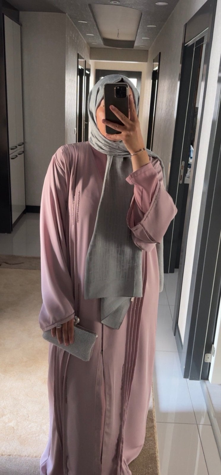 Elegante Roze Abaya, Kleding | Dames, Maat 42/44 (L), Ophalen of Verzenden, Zo goed als nieuw, Roze