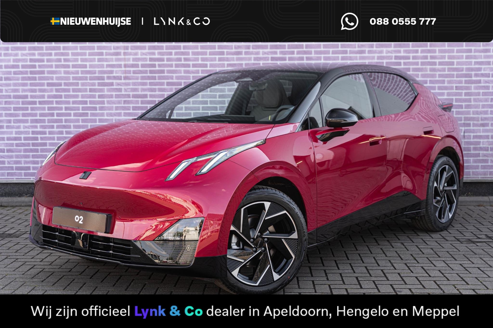 Lynk & Co 02 More 66 kWh | Panoramadak | 445 km elektrisch b, Auto's, Automaat, 12 maanden, Achterwielaandrijving, Zwart