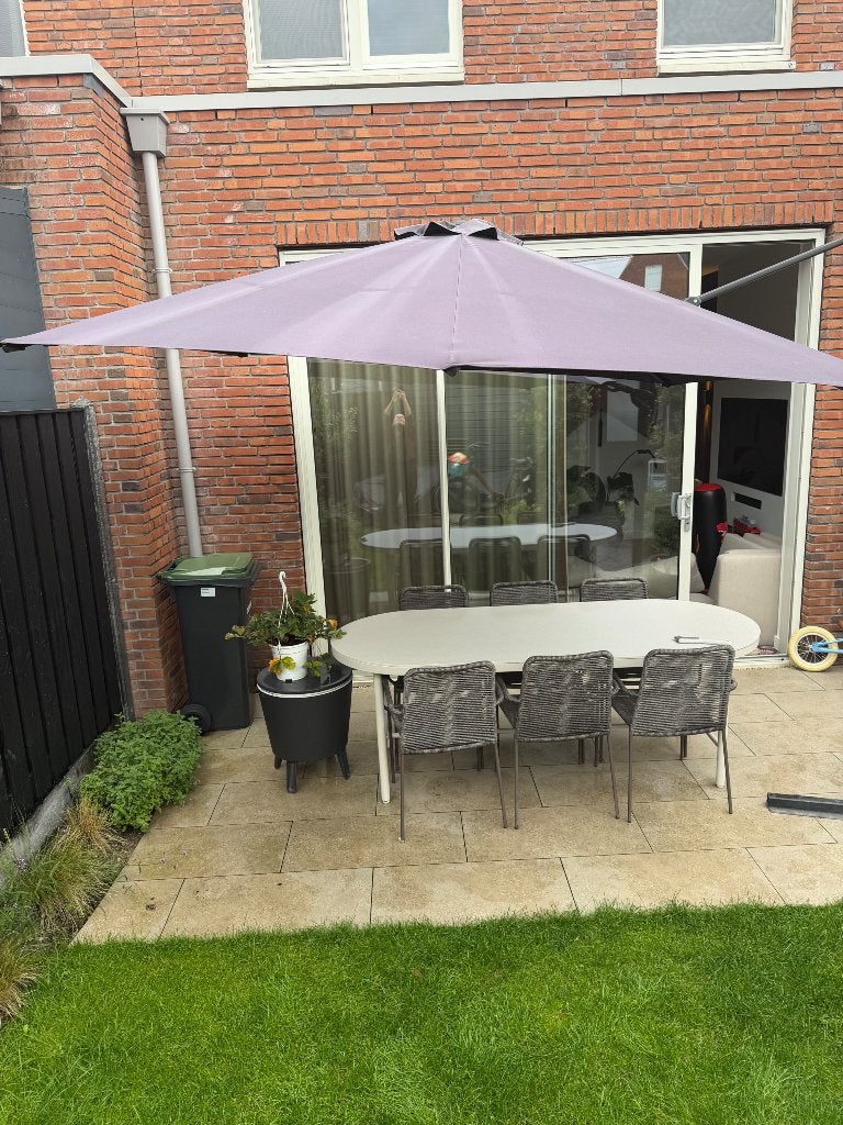 Zweefparasol 3 meter, Tuin en Terras, Parasols, Ophalen, Gebruikt, 2 tot 3 meter, Zweefparasol
