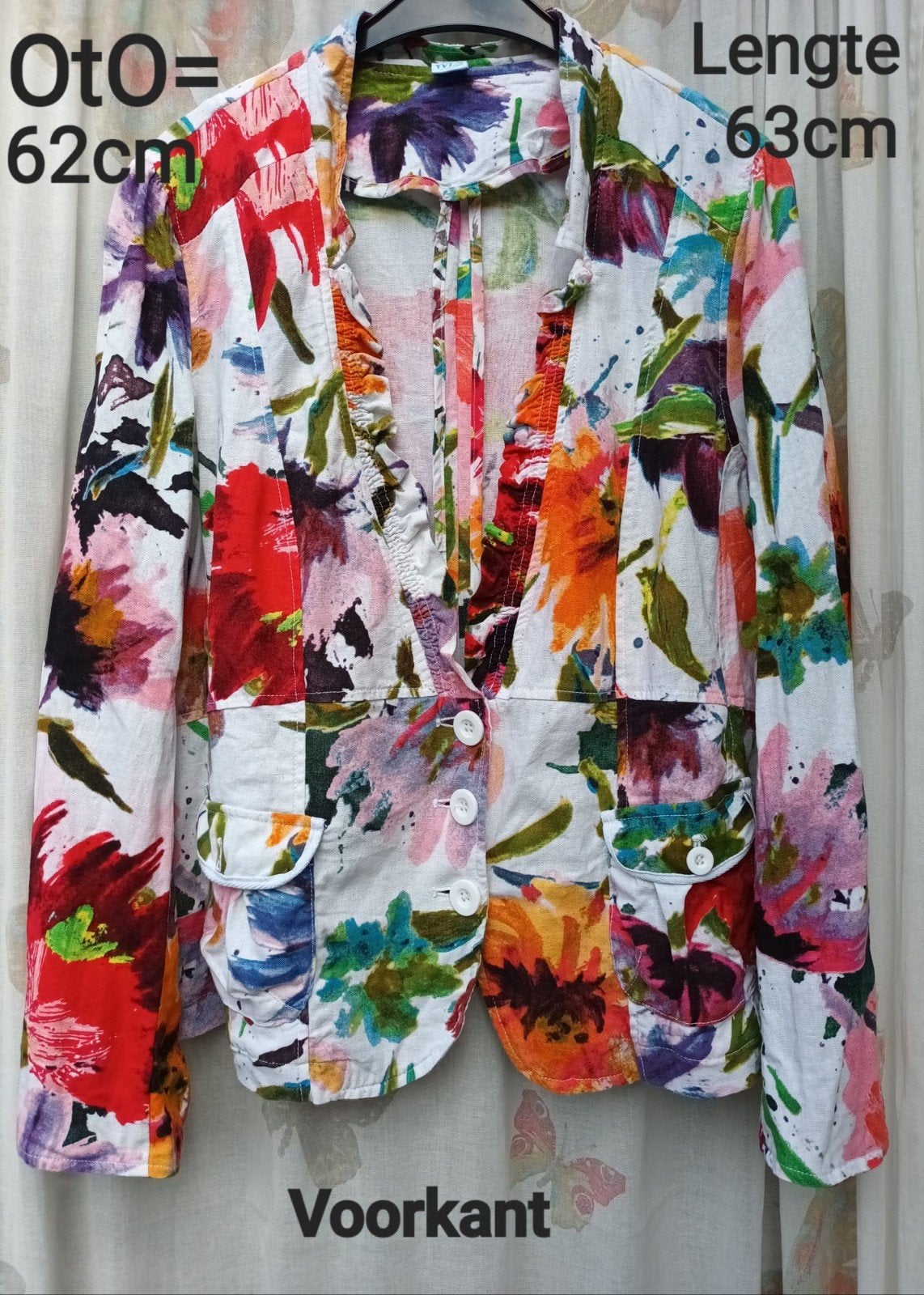 MS Mode Jasje Maat 50 Bloemenprint, Overige kleuren, Verzenden, Maat 46/48 (XL) of groter, Jasje
