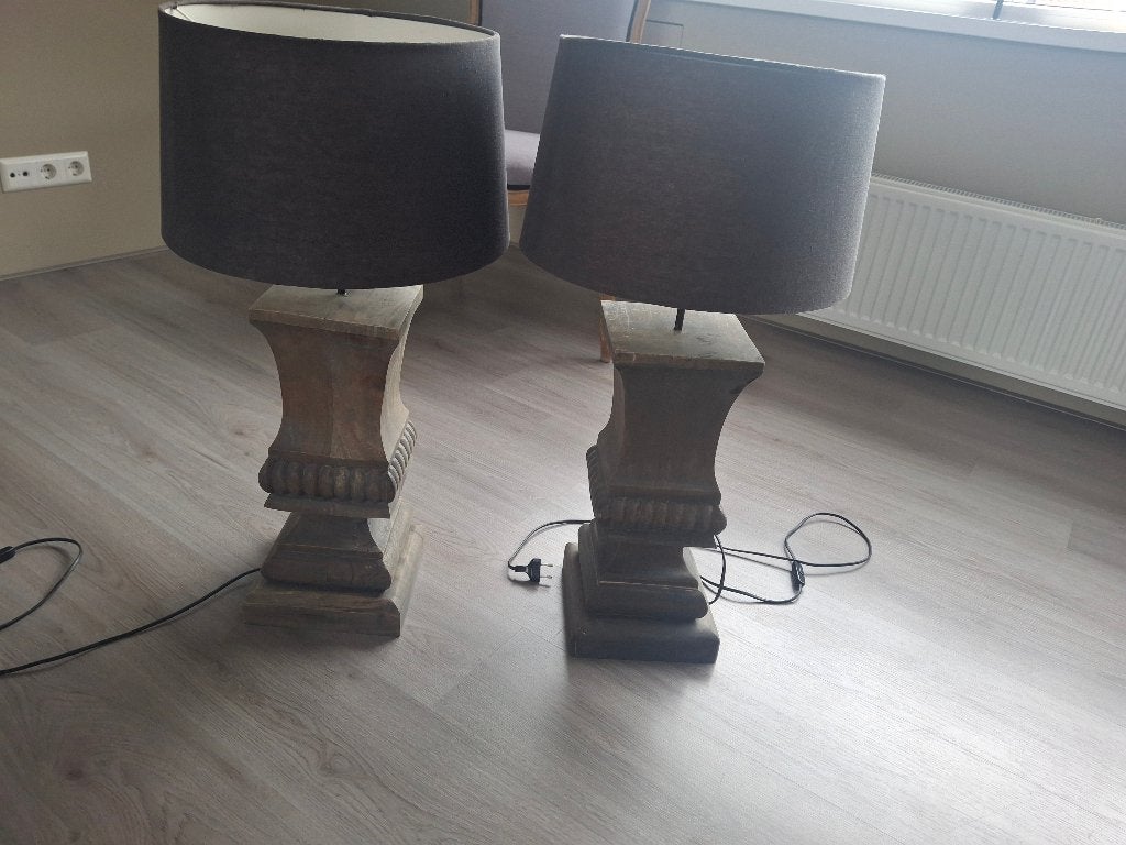 HOFFZ lampen 2 stuks, Gebruikt, Landelijk, Hout, Bruin