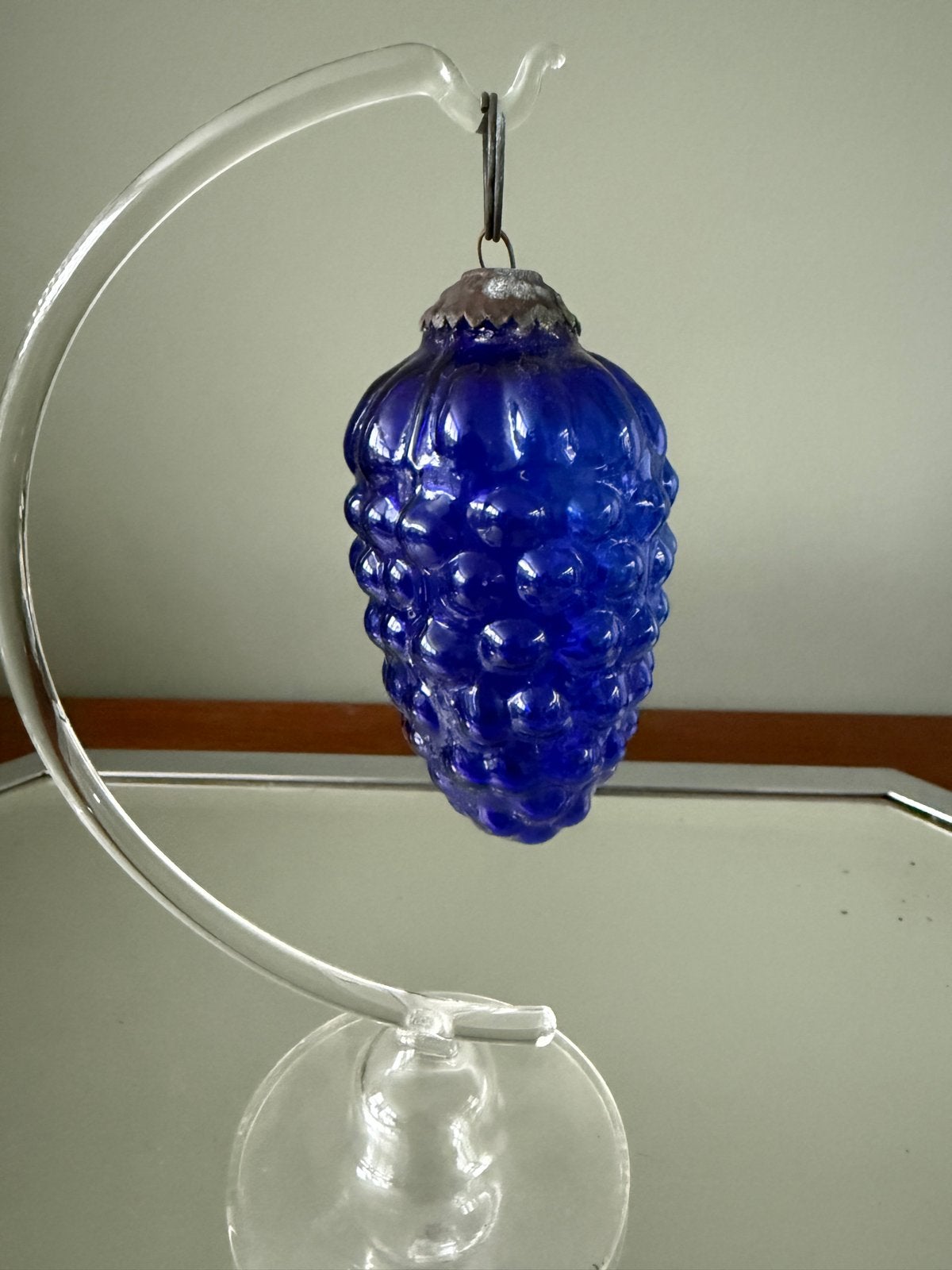 Vintage Blauwe Druiventros kugel glass bal, Antiek en Kunst, Ophalen of Verzenden