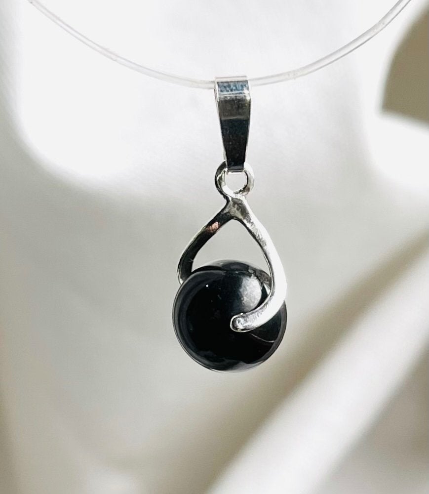 Zilveren Shungite hager, Shungiet hanger verjongingssteen, Overige voorstellingen, Zwart, Nieuw, Ophalen of Verzenden