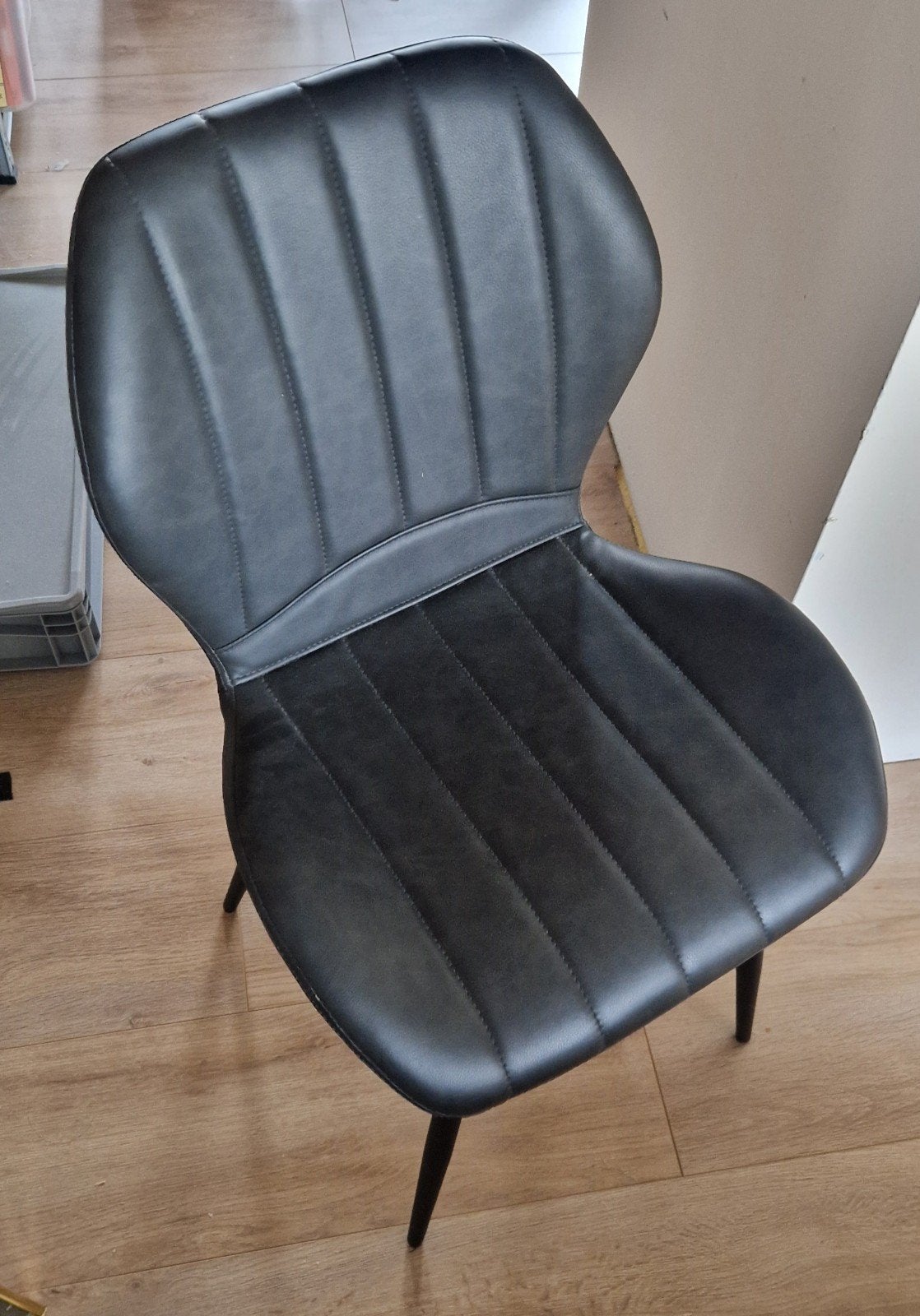 2 Kwantum eetkamerstoelen - Grijs antraciet, Ophalen, Gebruikt, Twee, Zwart