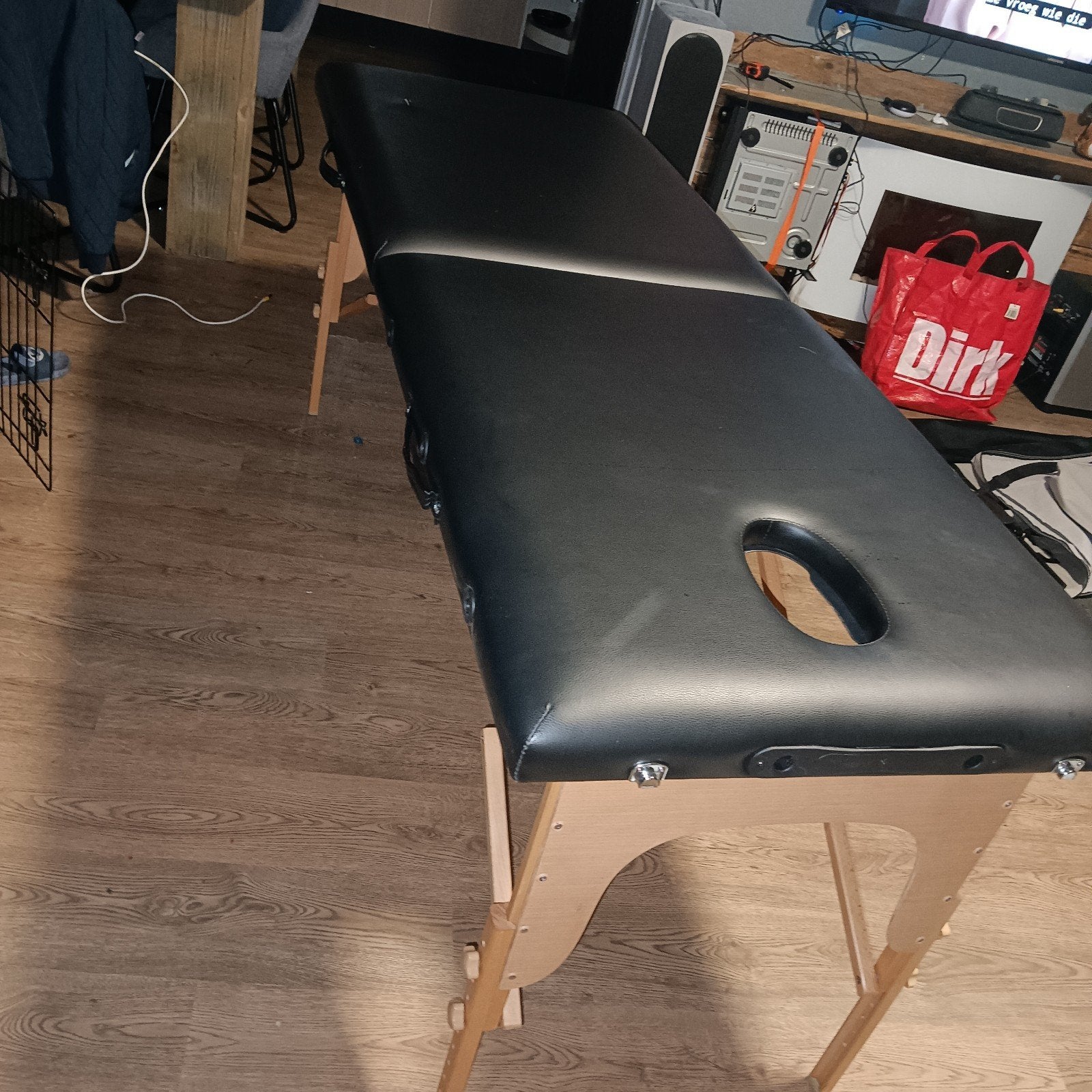 Reiki of Massage behandel tafel draagbaar hout & zwart, Ophalen, Gebruikt, Massagetafel