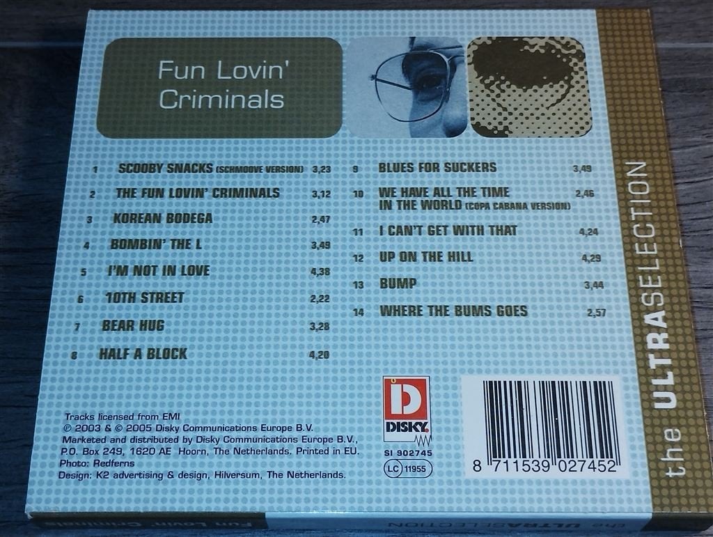 Fun Lovin Criminals - The Ultra Selection, Ophalen of Verzenden, Zo goed als nieuw, Poprock