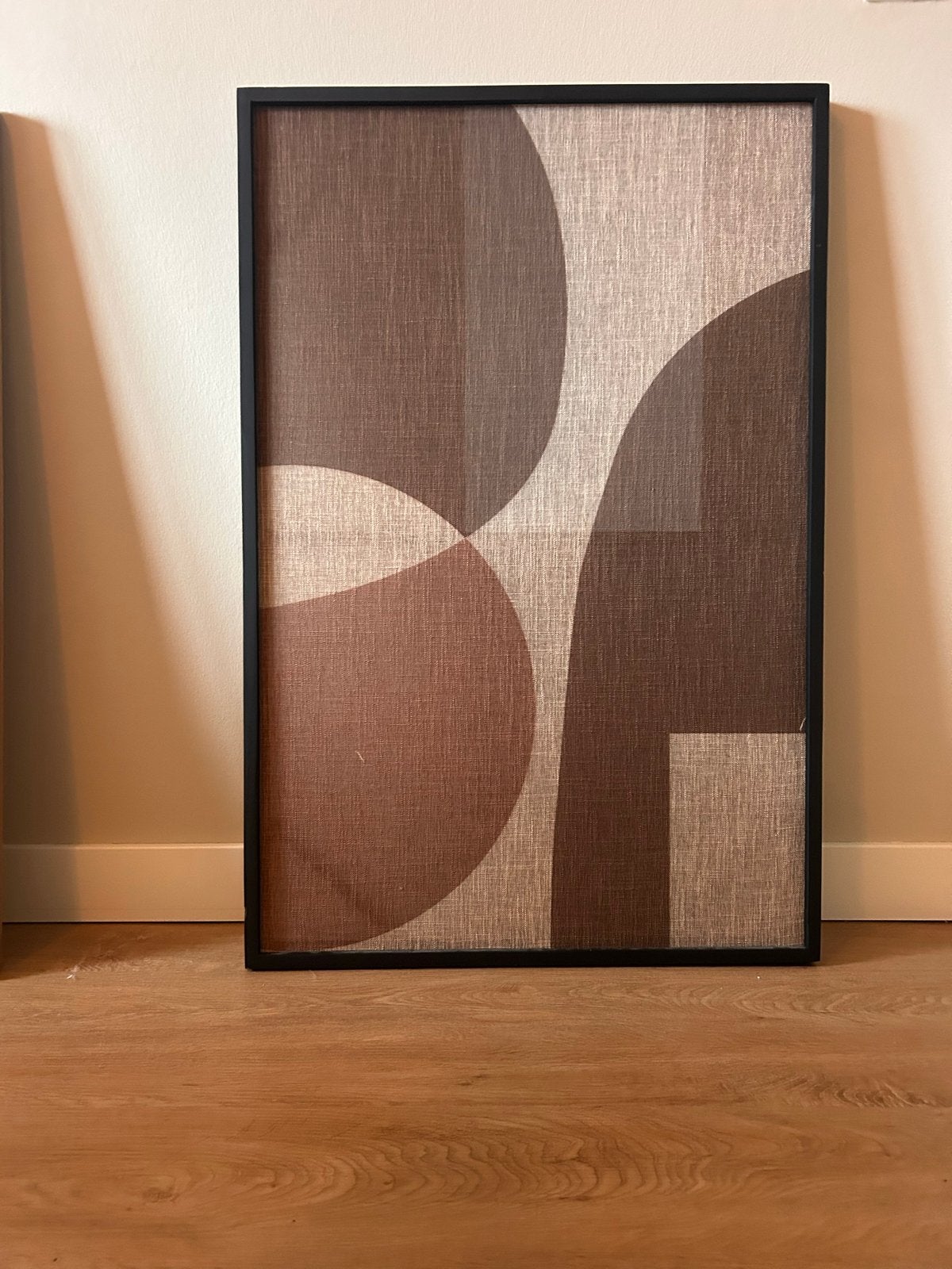 By-Boo Ato Wanddecoratie: Bruin Houten Lijst met Stoffen Pri, Ophalen, 75 – 100, 50 tot 75 cm, Print