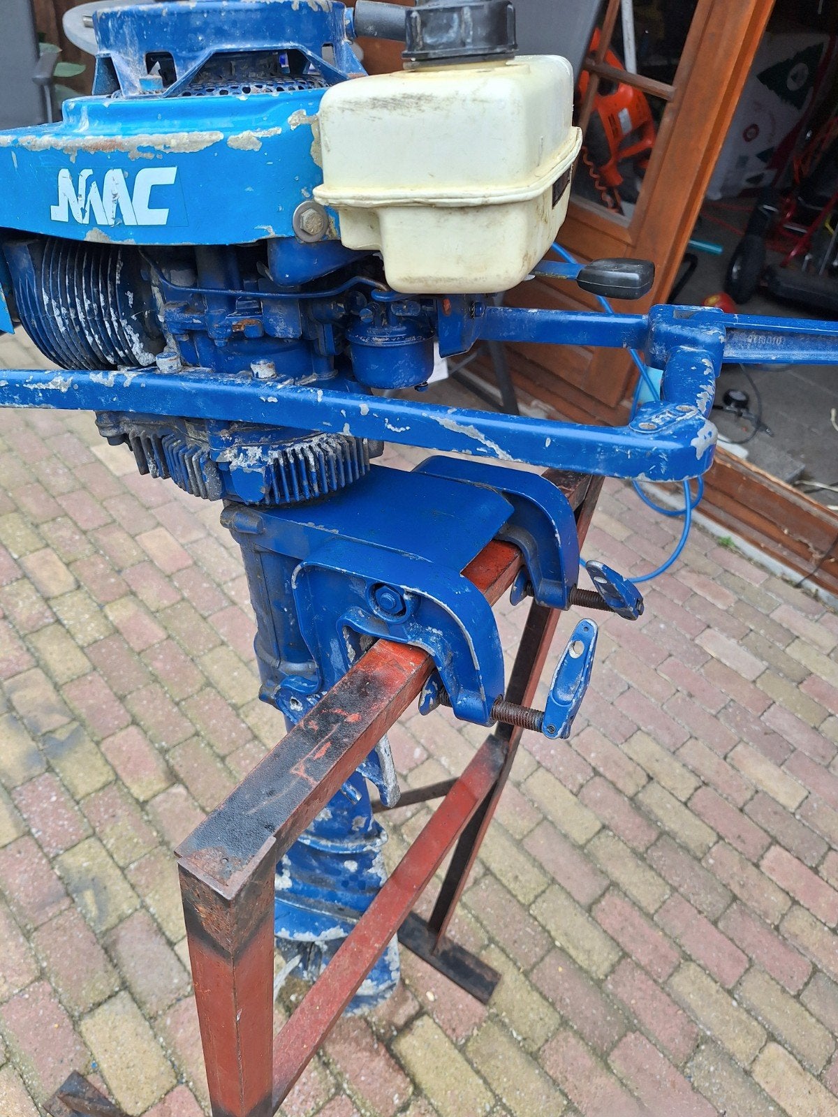Gebruikte MAC Buitenboordm0otor - Blauw, Watersport en Boten, Bootonderdelen, Ophalen of Verzenden, Gebruikt, Motor en Techniek