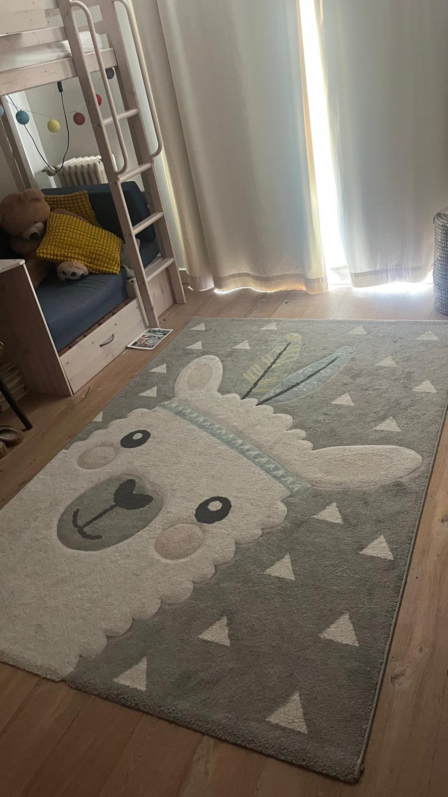 Vloerkleed kinderkamer (160x230), Grijs, Ophalen, Gebruikt, Kleed of Kussen
