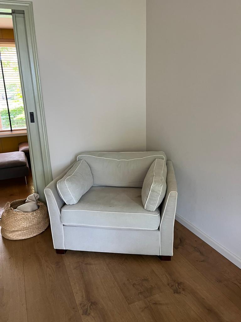 Leuke fauteuil / stoel (hoezen wasbaar) - €25, Huis en Inrichting, Ophalen of Verzenden, Gebruikt, Blauw, Eén