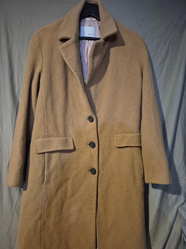 OUI wollen dames jas camel kleur. Maat 42, Beige, Maat 42/44 (L), Ophalen of Verzenden, Zo goed als nieuw