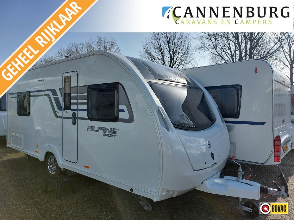 Sprite Alpine Sport 470 CF voortent-mover-GFK-etc, Caravans en Kamperen, Standaardzit, Schokbreker, Overige typen, Bedrijf