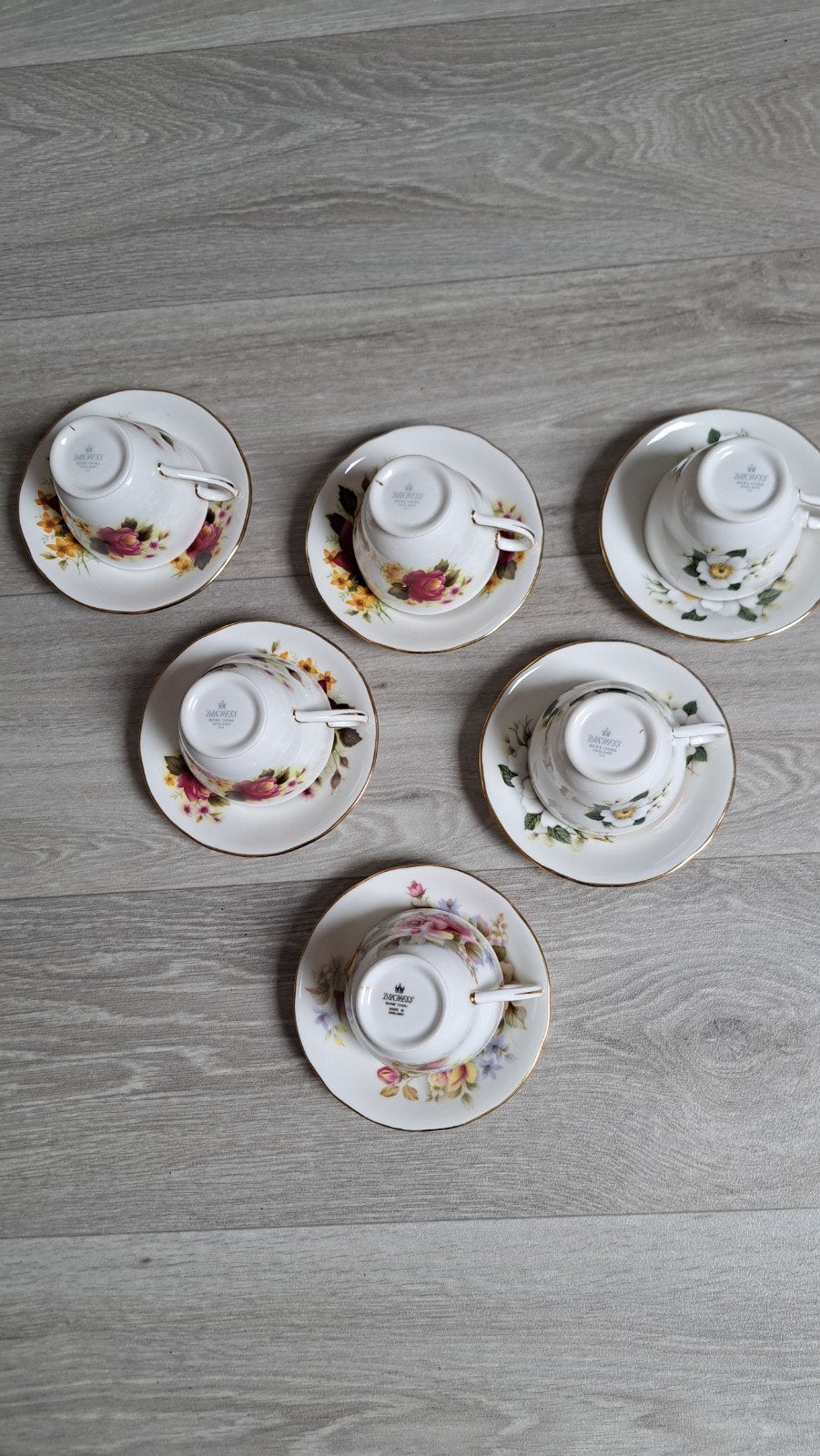 Antieke kopjes met schoteltjes., Antiek en Kunst, Ophalen of Verzenden