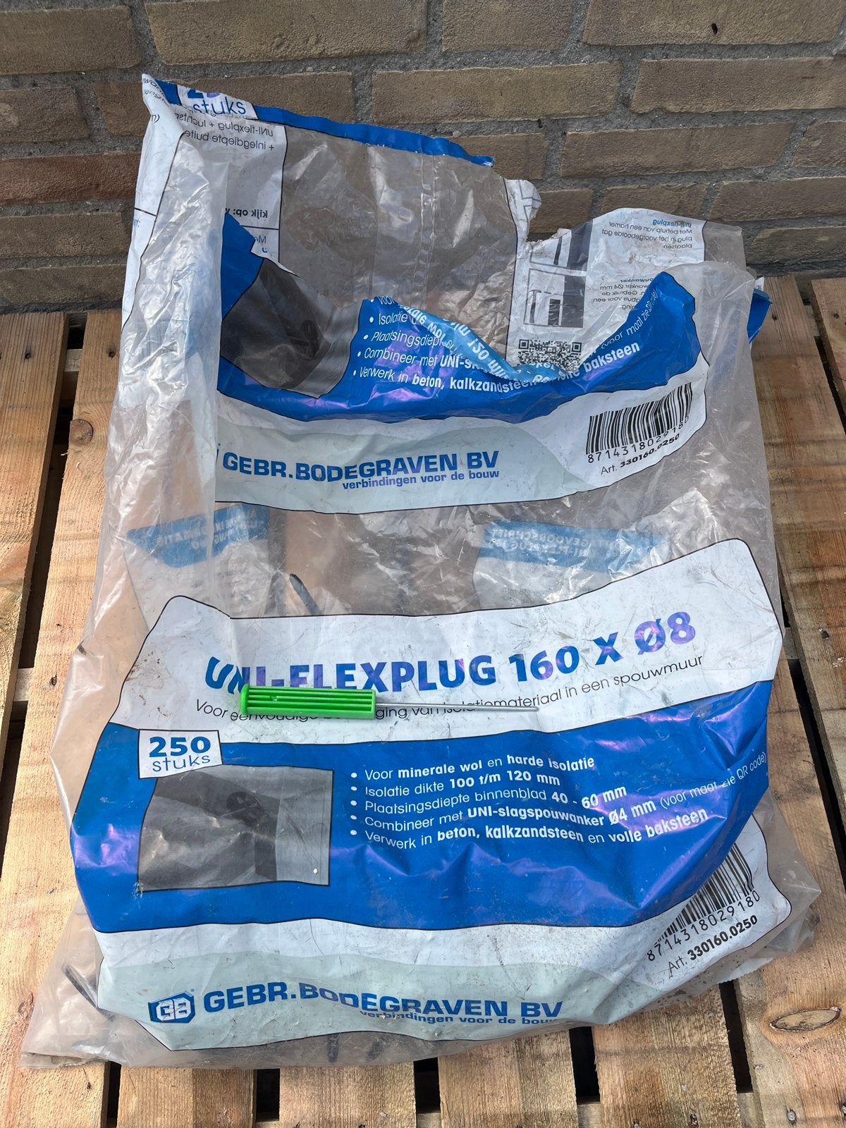 GB UNI-FLEXPLUG 160 x Ø8 - 63 stuks, Ophalen, Nieuw, 100 tot 250 mm, Pluggen