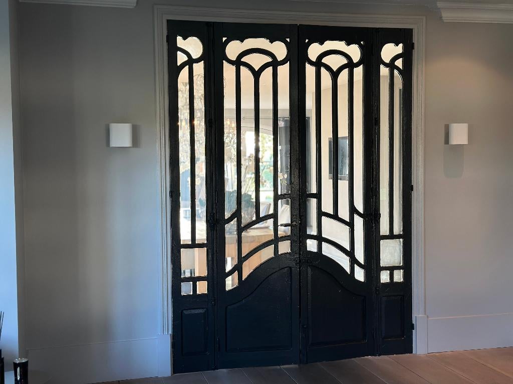 Exclusieve Art Nouveau / Jugendstil kamer-en-suite deuren, Doe-het-zelf en Verbouw, Ophalen, Binnendeur, Zo goed als nieuw, Vouwdeur