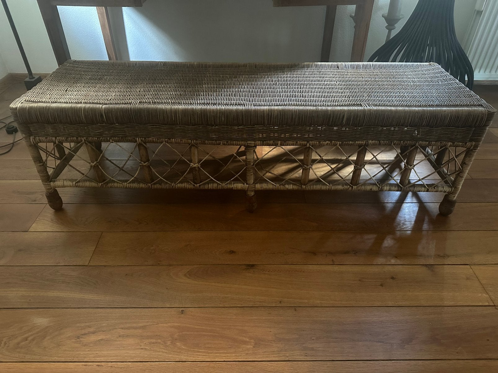 Rotan bankje, Huis en Inrichting, Banken | Sofa's en Chaises Longues, Ophalen, Overige maten, Minder dan 75 cm, Riet of Rotan