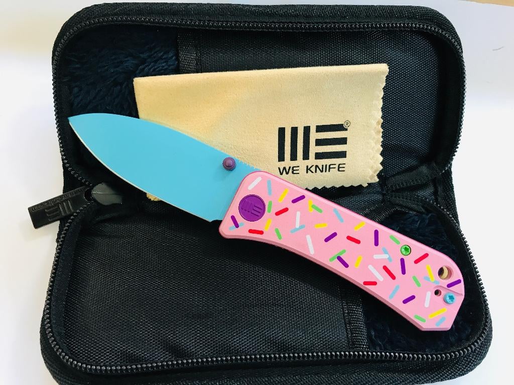 WE Knife Co. Dessert Warrior Banter Knife Pink G-10 Donut, Vintageknives.nl, Nieuw, Ophalen of Verzenden, Maarten@Vintageknives.nl