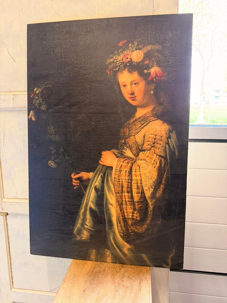 Saskia als Flora" Rembrandt van Rijn, Antiek en Kunst, Kunst | Schilderijen | Klassiek, Ophalen of Verzenden