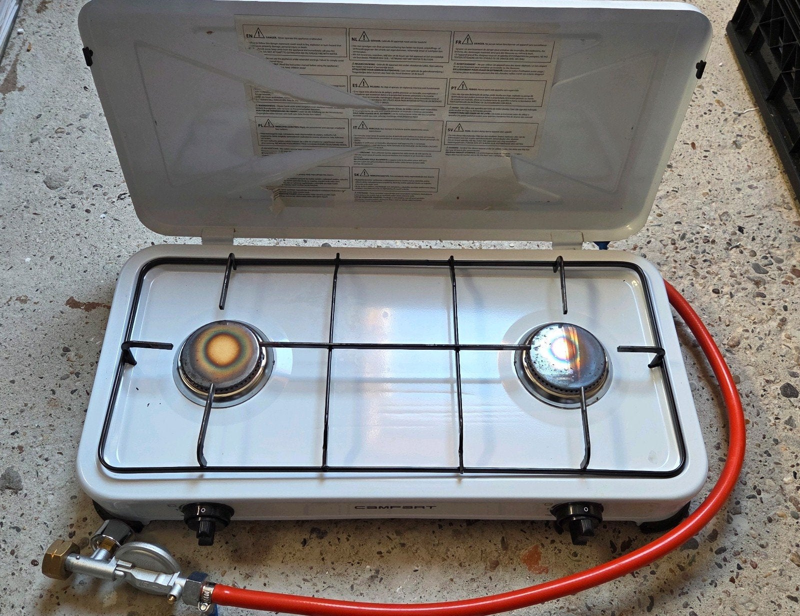 Compact 2-pits gasfornuis voor camping of vakantie, Ophalen of Verzenden, Gebruikt