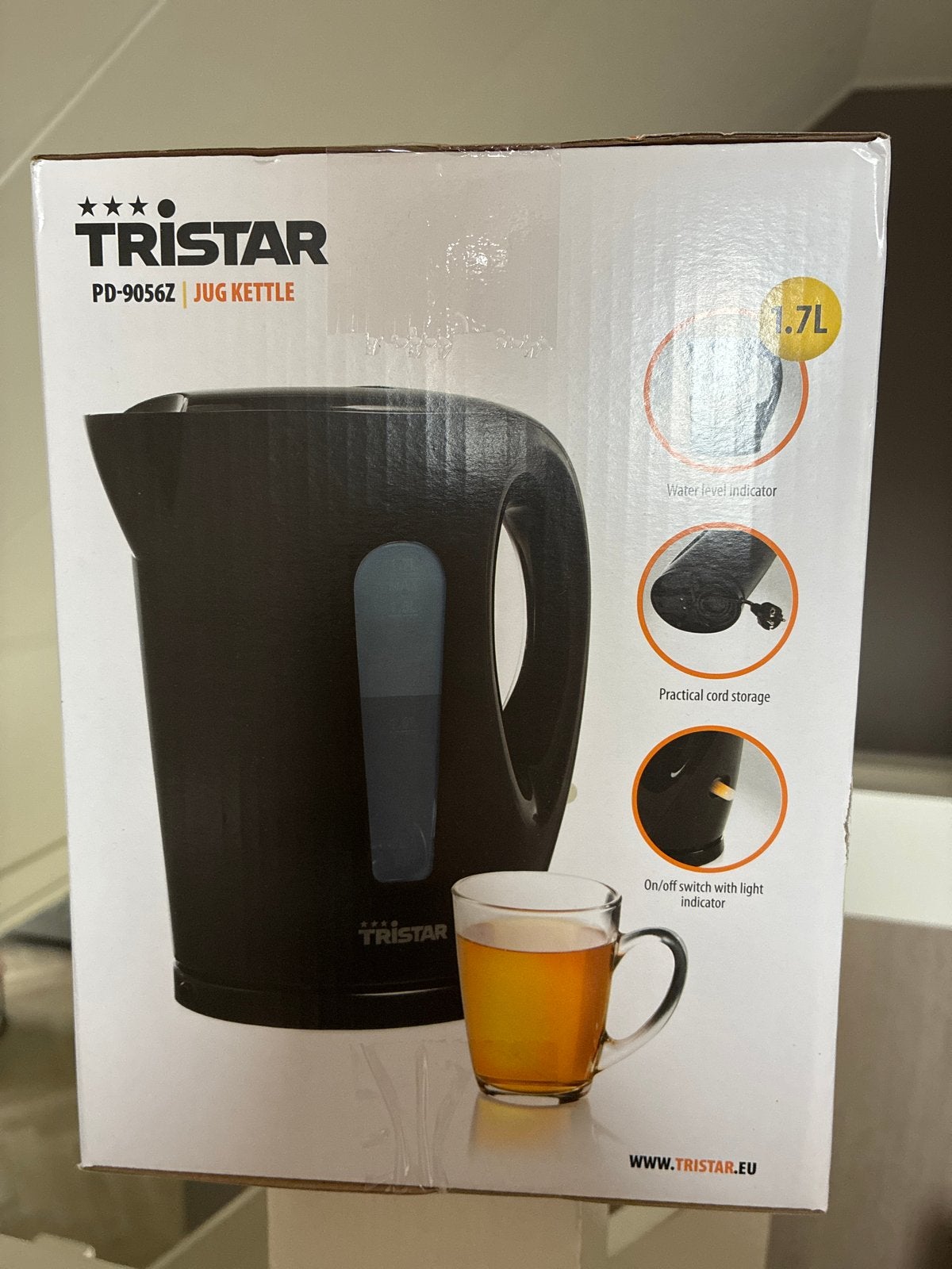 Tristar PD-9056Z Jug Kettle - Nieuw in doos, 1 tot 2 liter, Ophalen of Verzenden, Nieuw