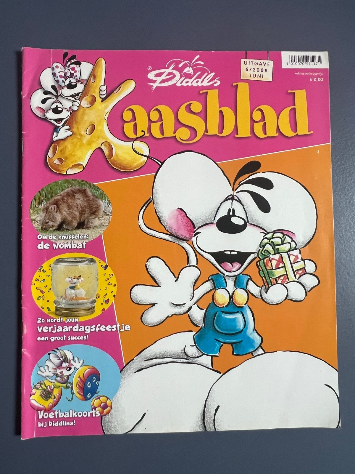 Diddl Kaasblad Juni 2008 - Voetbalkoorts bij Diddlina!, Ophalen of Verzenden, Diddl, Gebruikt, Papier, Kaart of Schrift