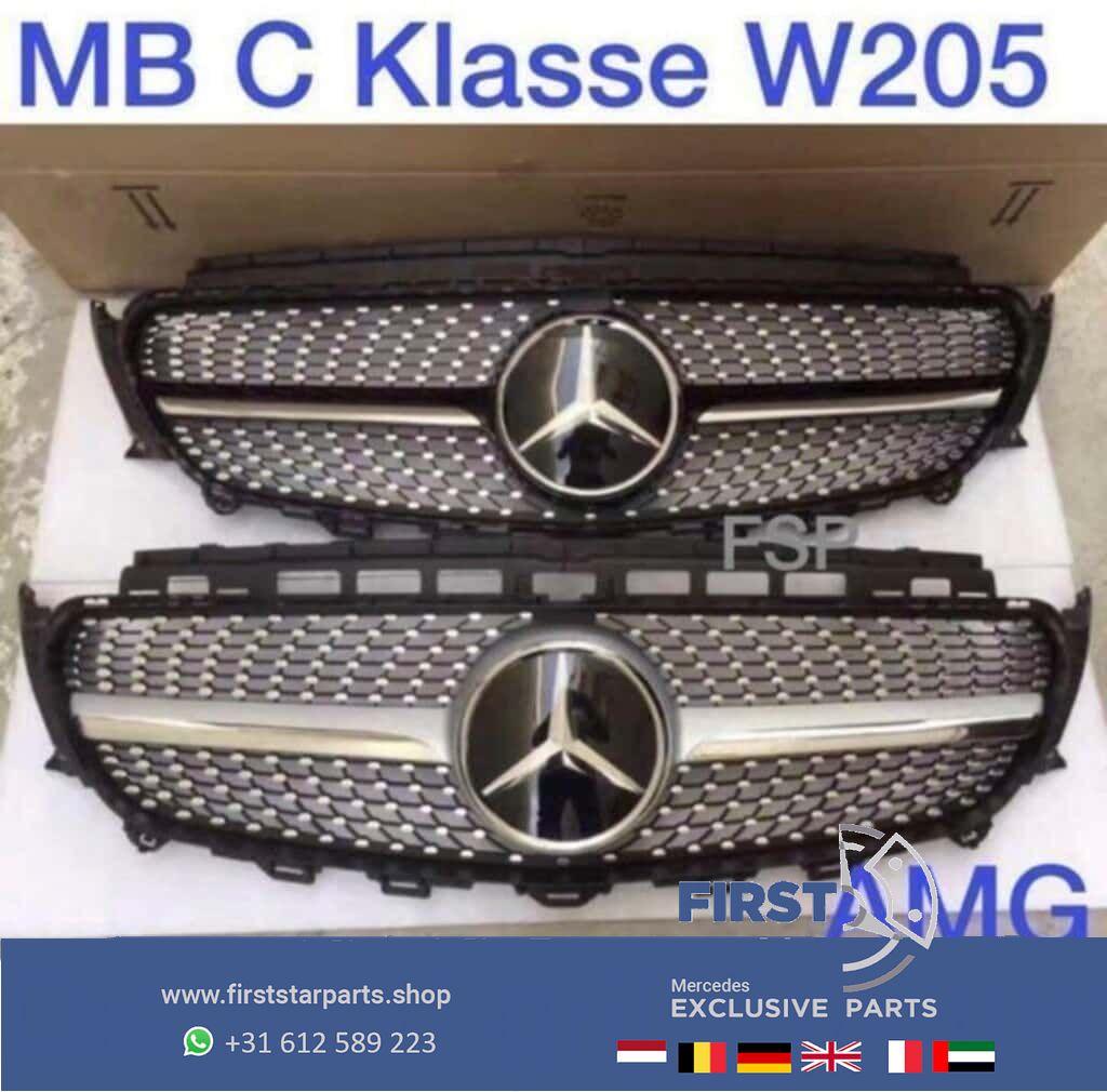 W205 diamond gril Mercedes C Klasse 2014-2019 diamant grille, Gebruikt, -, Ophalen of Verzenden, -